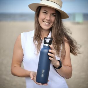 750ml Kõrrega termospudel- tumesinine